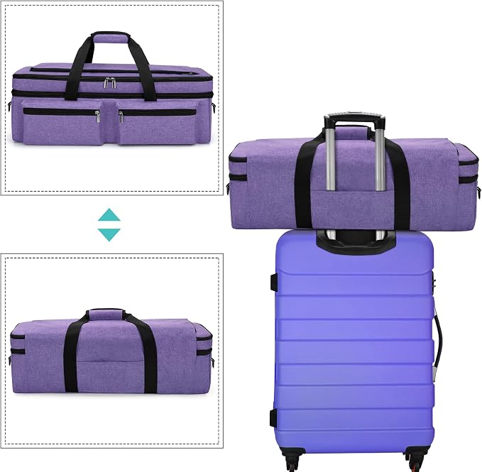LUXJA Double-layer Bag for Cricut Explore Air (Air2) and Maker, Purple
