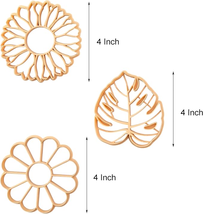 Botanical Trinket Cutter Set for Polymer Clay Display & Jewelry Styling – Monstera, Sunflower & Daisy | SUNMODA-TRI