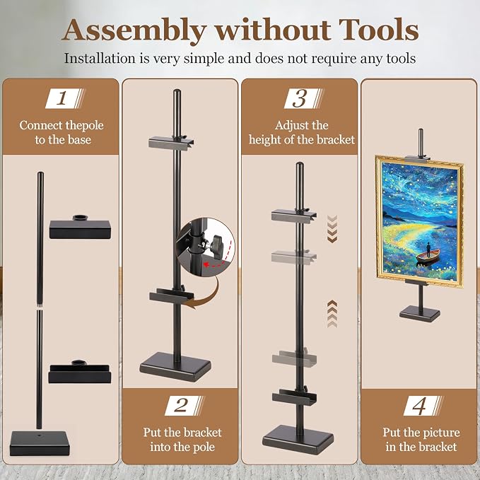 30'' Adjustable Tabletop Easel Stand, Black Easel for Display | Steady and Elegant Picture Easels for Display, Picture Frame Stand, Adjustable Art Easel,Picture stand for Artwork, Photo.