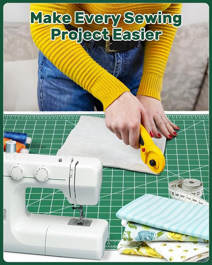 Self Healing Cutting Mat, 23" x 35", Large Double-Sided Rotary Cutting Mat for Sewing, Quilting, Scrapbooking, Fabric & Craft Cutting Board, (A1), Green