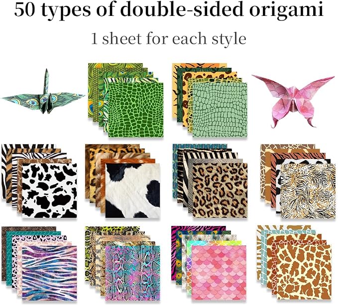 6x6" Origami Paper,50Sheets Double Sided Colored Paper,Square Craft Paper