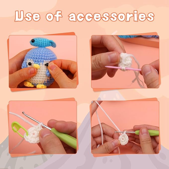 IMZAY 2 Pack Crochet Kit for Beginners Crochet Animals Kit