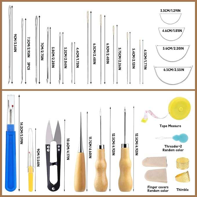 Upholstery Repair Kit, 71 Pcs Heavy Duty Sewing Kit, Leather Stitching Kit