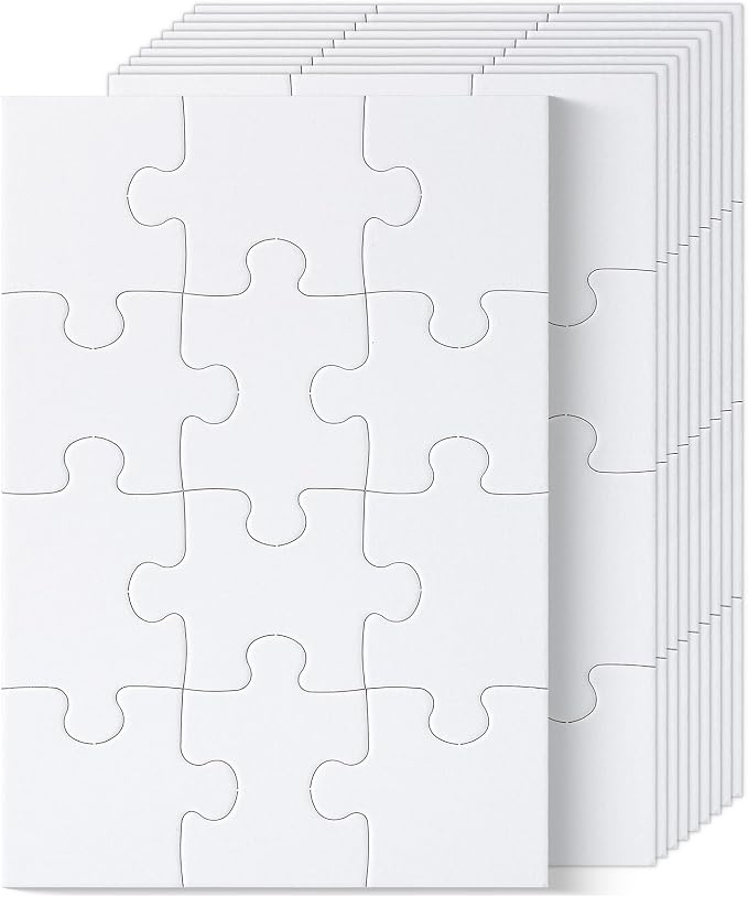 Mr. Pen- Blank Puzzle, 10 Pack, 12 Pieces/Pack, 5.5" x 8.1"
