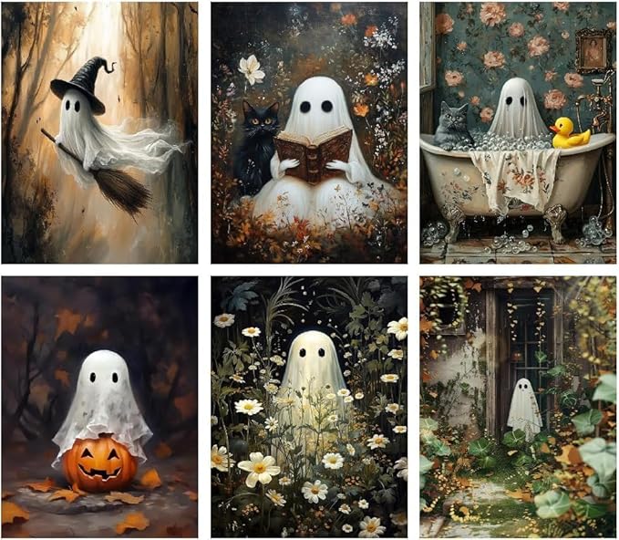Diamond Art Kits for Adults,6 Pack ghost Diamond Painting Kits 12 x 16in