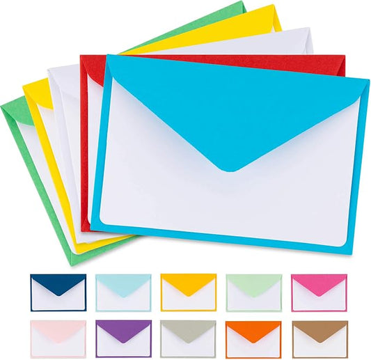 Colorful Envelopes with Blank Flat White Cards 5" x 7" Assorted Colors 105 Pack Card Making Supplies for Birthday, Graduation, Baby Shower