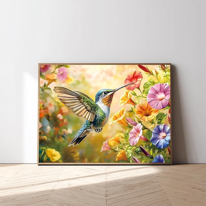 Hummingbird Paint by Numbers Kit for Adults, 16x20 inch | DIY Painting Kits Crafts for Adults, Relieve Stress, Gift, Home Wall Decor