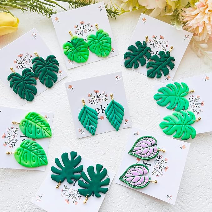 Leaf Shape Polymer Clay Cutters Set – Molds and Clay Cutters for Polymer Clay, Botanical Clay Earring Tools