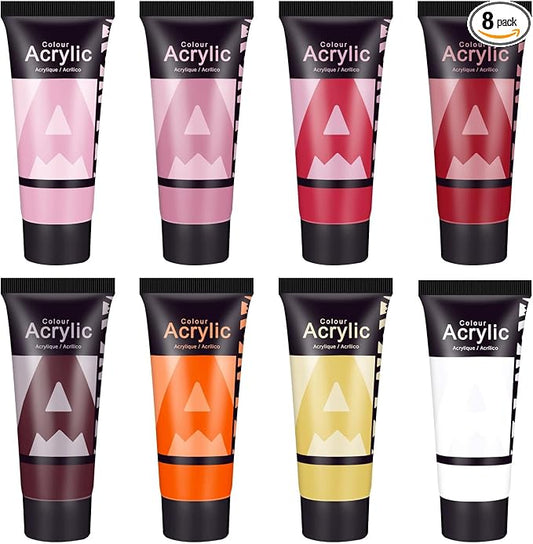 AUREUO Fall Colors Acrylic Paint Set - 8 Colors x 21ml