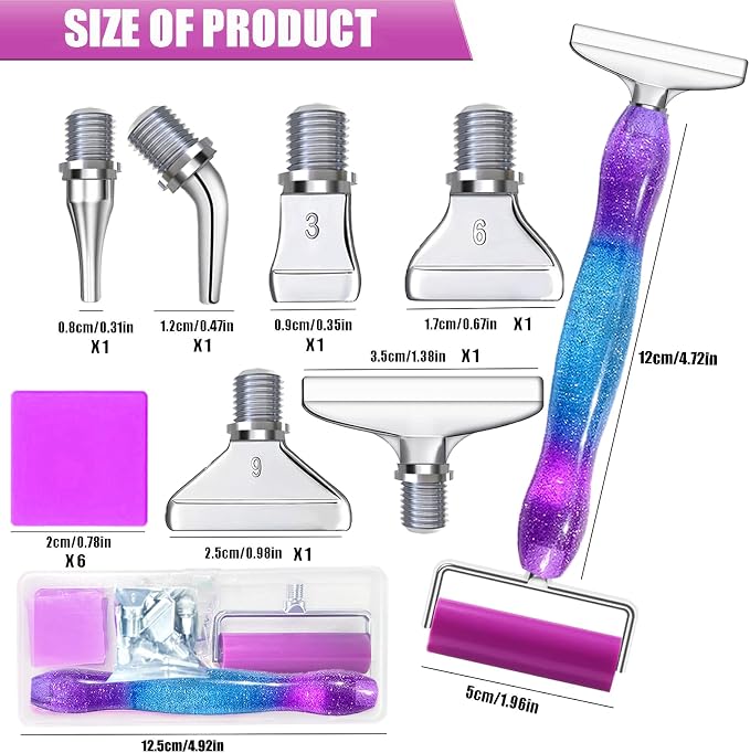Diamond Painting Pen,Diamond Art Pen,Resin 5D Diamond Painting Pen Kit Tool Accessories (Purple Silver)