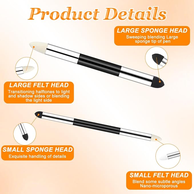 Artist Blending Sponge Pen 6pcs Rubbing Sponge Brush Sketch Wipe