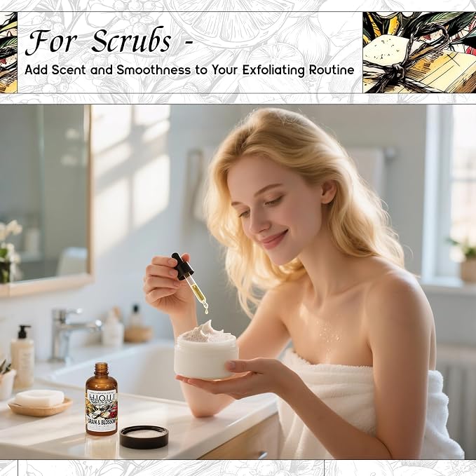 HIQILI Grain & Blossom Fragrance Oil for Diffuser, Candle & Solid Perfume