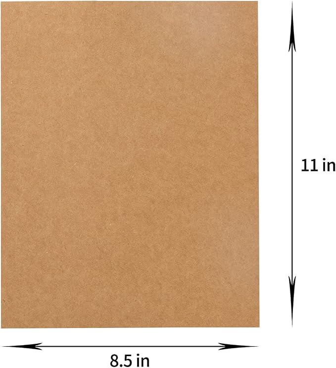 20 Sheets Blank Brown Kraft Thick Paper Cardstock, 8.5 x 11 inches