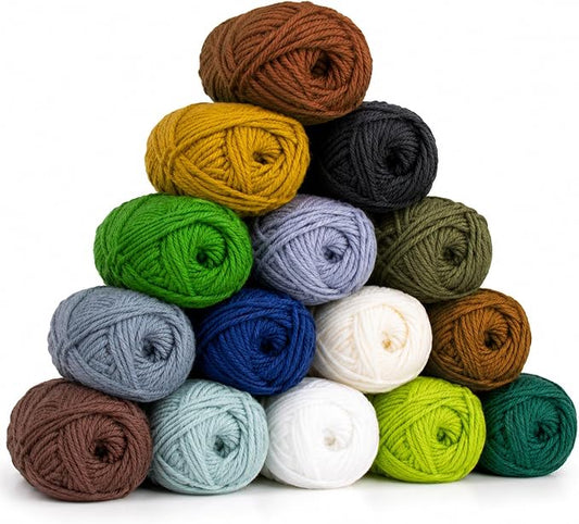 MAQIHAN 15x20g Acrylic Yarn for Knitting - Soft Crochet Yarn for Crafts | Multicolor Yarn Skeins for for Handicraft, Bulk for Crochet & Knitting Beginners, Adults, Assorted Colors for Handmade Crafts