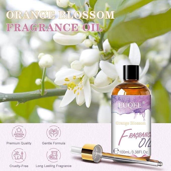 EUQEE 3.38 Fl Oz Orange Blossom Fragrance Oil for Diffuser Candle Making