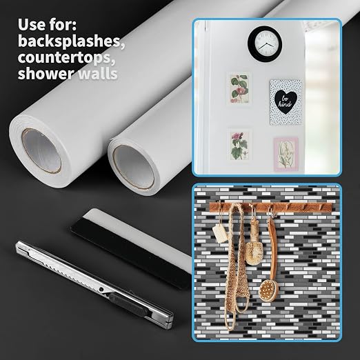 Art3d Double-Sided Tape Sheet, Adhesive Tile Setting Mat, 12" x 360", Clear
