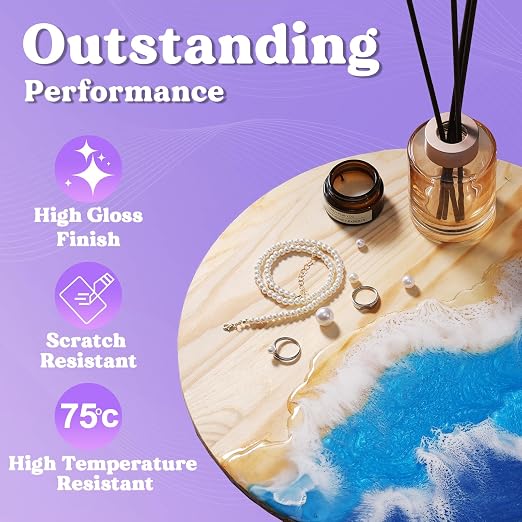 LET'S RESIN 1/2 Gallon Epoxy Resin,Crystal Clear Resin Epoxy Kit for Crafts | Bubble Free Casting Resin, 2 Part Resin and Hardener for DIY Art, Jewelry Making, Coasters, for Beginners & Pros