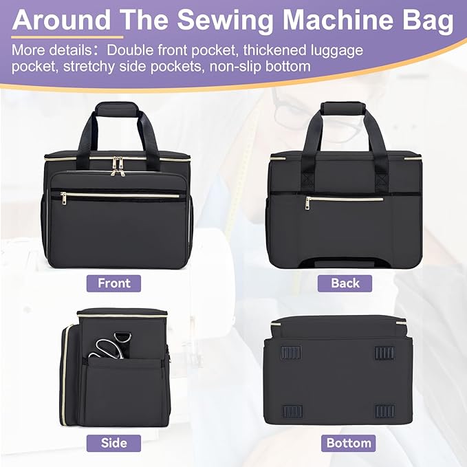 Anitor Sewing Machine Carrying Case with Removable Bottom Padding