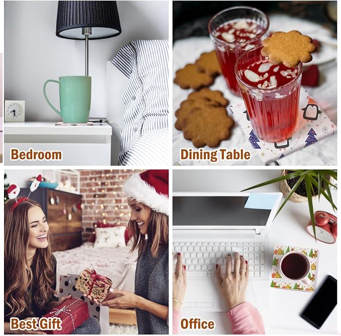 24 Pcs Ceramic Tiles for Crafts Ceramic Coasters for Crafts Blank White Unglazed Ceramic Tile for Painting, Alcohol Ink, Acrylic Pouring - DIY Coaster - Cork Backing Pads Included (4x4 inch)