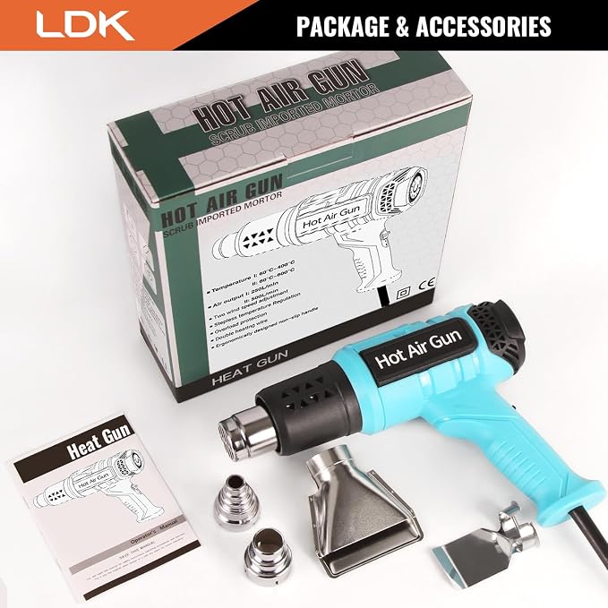 LDK Heat Gun, Heavy Duty Heating Gun Variable Temperature Control