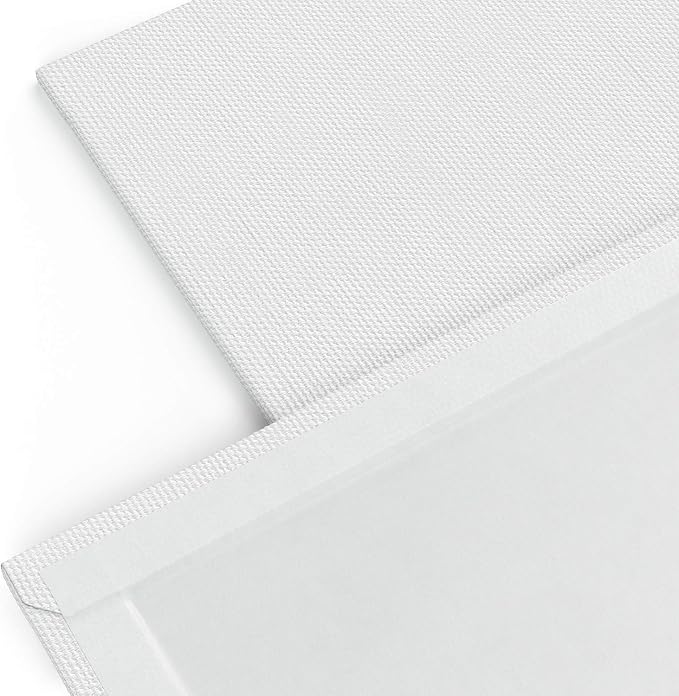 ARTEZA Canvases for Painting, Multipack of 28, 6 x 6, 8 x 8, 10 x 10, 12 x 12 Inches, Square Canvas Panels, 100% Cotton, 12.3 oz Gesso-Primed, Art Supplies for Acrylic Pouring and Oil Painting