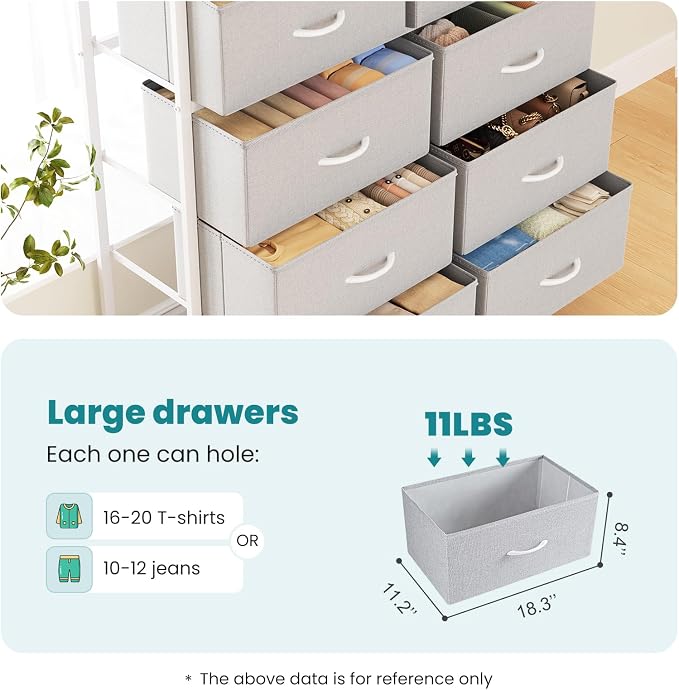 OLIXIS 8 Drawer Storage Dresser for Bedroom, Closet Organizers Units