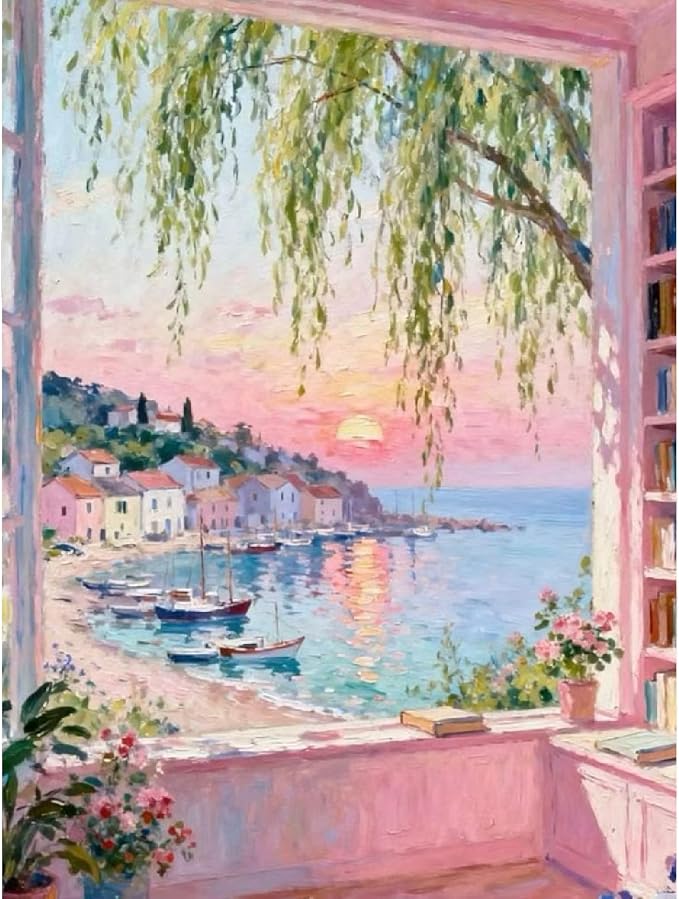 pchmcu Landscape Paint by Numbers Kit for Adults -Scenery Adult Paint by Number Kits on Canvas unFramed for Beginner, Oil Painting by Numbers Kit for Gift Home Wall Decor 16x20 Inch