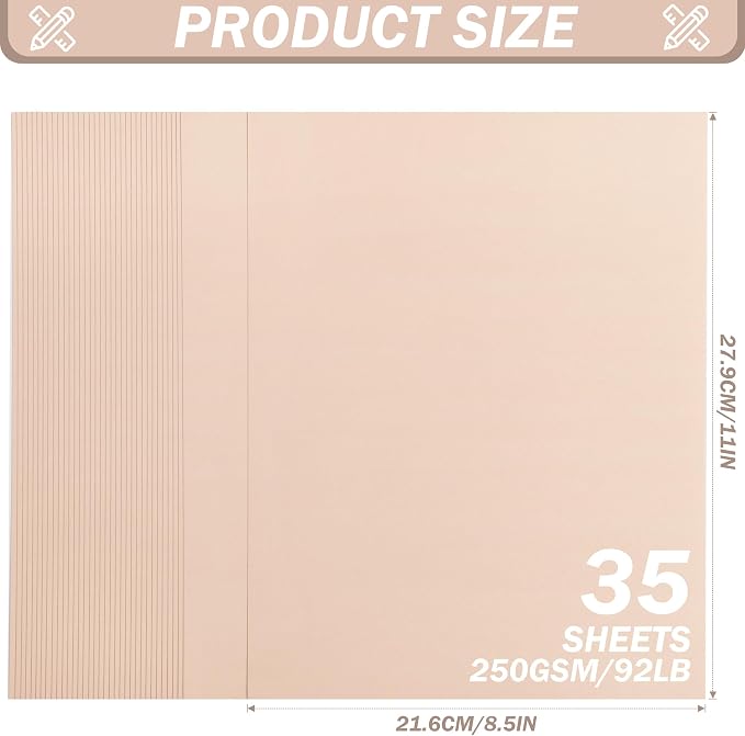 35 Sheets Dusty Russet Cardstock 8.5 x 11 Inch Boho Paper