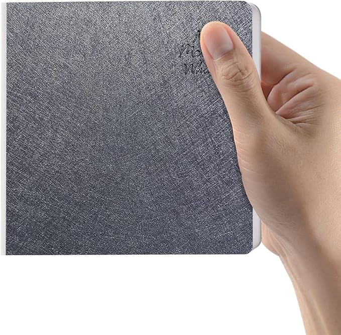 Dark Grey Hardcover Sketchbook Square Hardbound Sketch Journal 4.7 x 4.7 Inch 42 Sheets Art Book 250GSM Ultra Smooth Paper Ideal for Pencils,Water Color Pen,Marker Pen