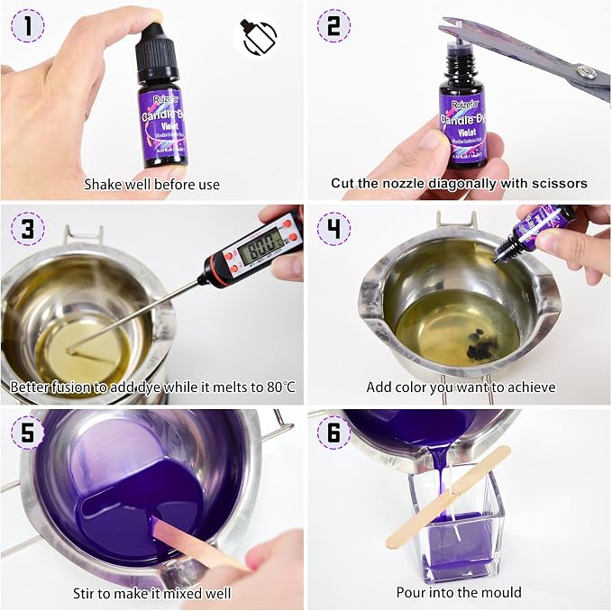 Roizefar Liquid Candle Dye - 12 Colors, 0.34 fl oz Each