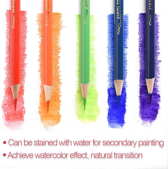Mifuner 72 Colored Professional Drawing Set with Zipper Pencil Pouch | Portable Travel Colored Pencil Case,Sketching Shading Blending Art Supplies,Gifts for Artists Adults Beginners.