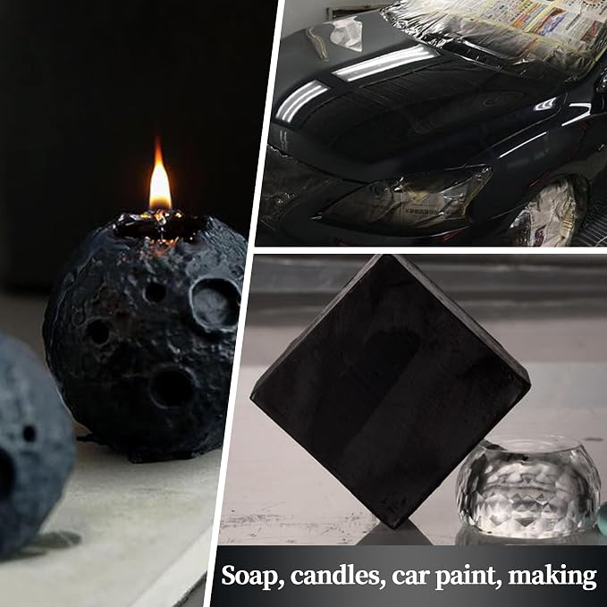 NTWJNJY Mysterious Black Mica Powder, Natural Shimmer Mica Powder | for Epoxy Resin/Candle/Soap/Lip Gloss/Slime/Quicksand/Bath Bombs/.Car paint pigments.Candle Dye,Soap Making Dye(50g/1.7oz)