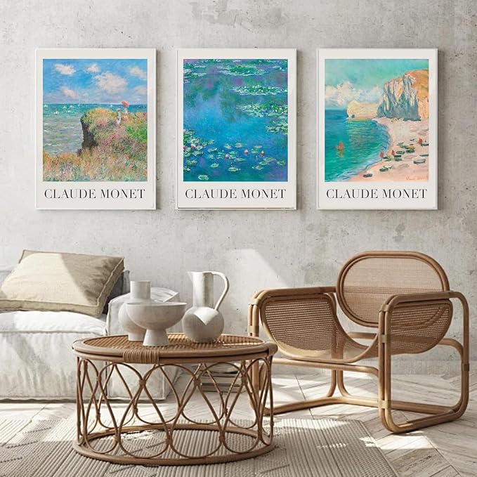 3 Pack Monet Paint by Numbers Kit for Adults Beginner (Without Frame)