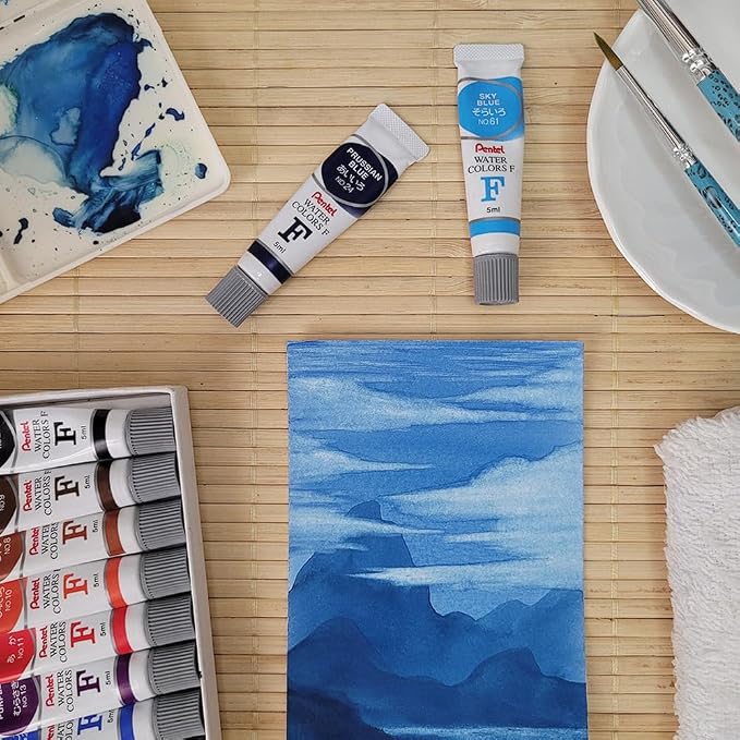 Pentel Arts Water Colors, Assorted Colors, Pack of 24 (WFRS-24)