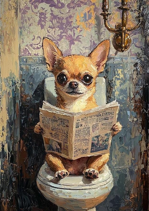 FunLynJoy Paint by Numbers for Adults Beginner, Funny Animals Paint by Numbers Funny Pet 16 x 20 Inch (Dog-05)