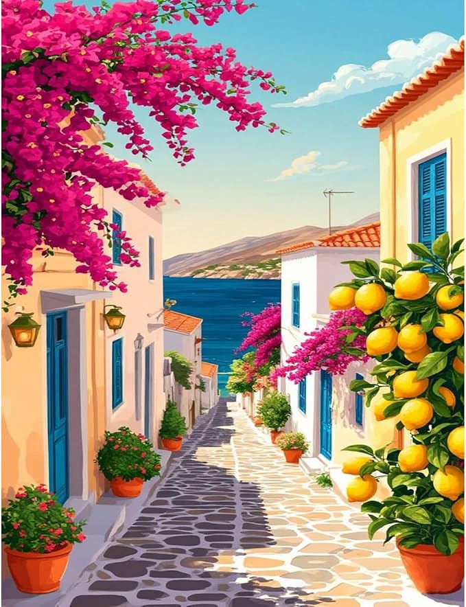 Ycydilirab Landscape Paint by Numbers Kits for Adults - Paint by Numbers Adults,DIY Acrylic Paint by Number Adult Drawing Colorful Paintworks Artwork for Gifts and Wall Decor 16x20inch