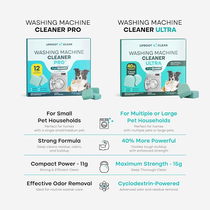 Uproot Clean Washing Machine Cleaning Tablets Ultra 40% Stronger, 24 Pack