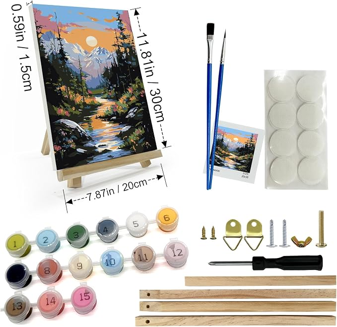 JOOZ Mountain Paint by Number for Adults with Frame, 8x12 Inch