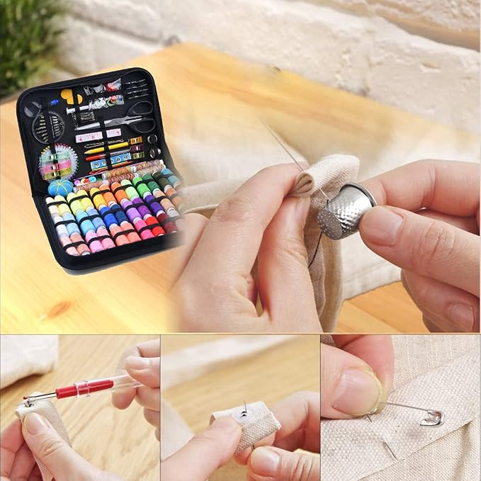 INSCRAFT Sewing Kit, 200 Premium Sewing Supplies, 41 XL Thread Spools, Suitable for Traveller, Adults, Beginner, Emergency, DIY and Home by INSCRAFT
