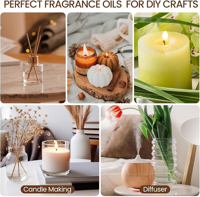 Nuanchu 26 Pcs Essential Oil Set for Diffusers Perfume Candle Soap Making
