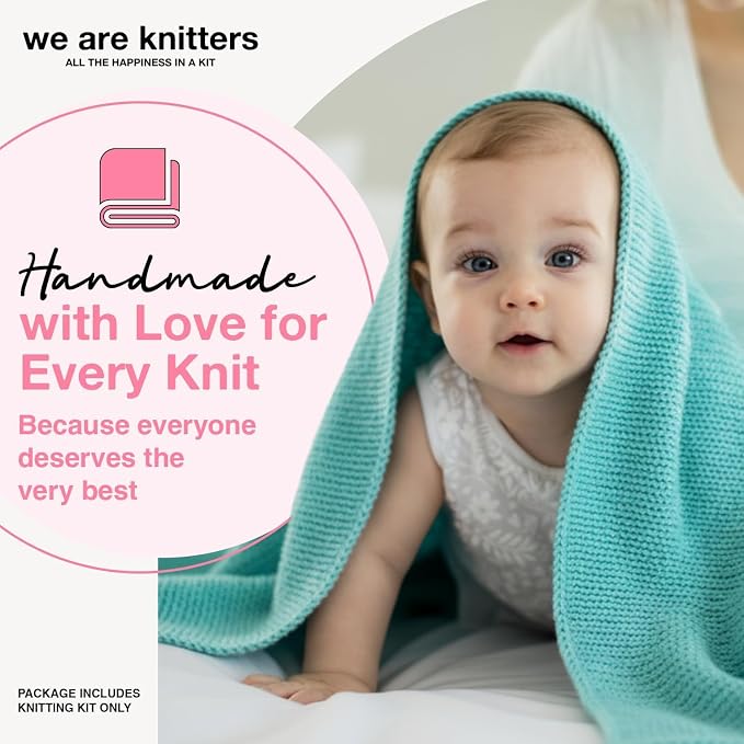 We Are Knitters Blanket Knitting Kit for Beginners – Aquamarine