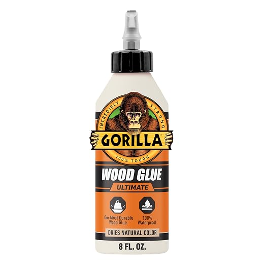 Gorilla Ultimate Waterproof Wood Glue, Natural Color, 8 oz