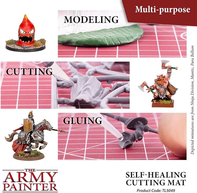 The Army Painter, Self-Healing Cutting Mat, Double Sided PVC Non-Slip, A4 | 3-Ply Gridded Miniature and Model Cutting Board, A4, Tabletop Roleplaying, Boardgames, and Wargames Miniature Modelling