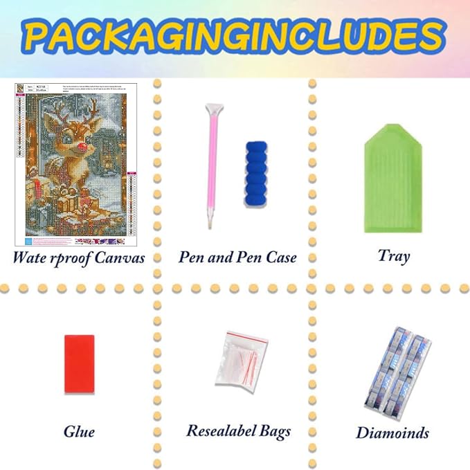 Lophomie Christmas Diamond Art Kits for Adults, 5D Diamond Painting Kits