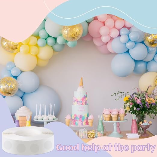 Phinus 3000 Pieces Glue Points, Balloon Tape, Sticky Dots, Double Sided Glue Points, Balloon Sticky Dots for Craft, Wedding Decoration, Stick Photos