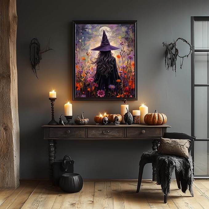 Paint by Numbers Kit for Adults, Witch Adult Paint by Number Kits 16x20 in | Halloween Painting by Numbers for Adults, Acrylic Paint, DIY Crafts for Adults, Ideal Gifts or Home Wall Decor, Frameless