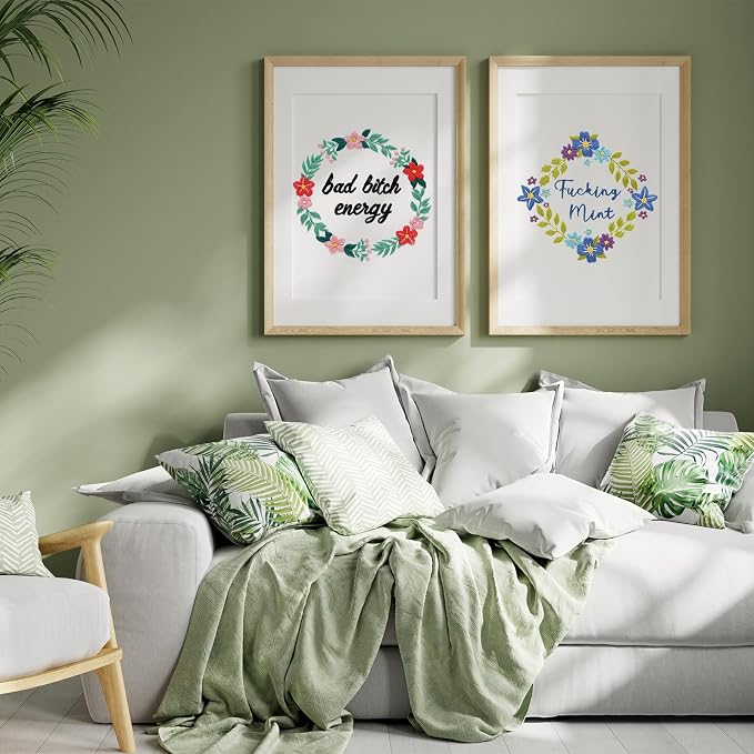 Louise Maelys Funny Quote Embroidery Kit for Beginners Floral Wreath DIY | Designed for Fun, Cross Stitch Kits Feature Floral Patterns. Needlepoint Kit for Beginners and Adults to Make Handmade Crafts