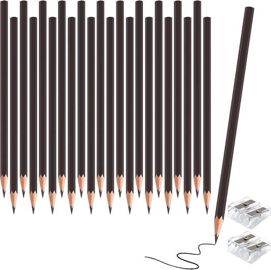 24 Pack Brown Colored Pencils for Kids, Pre-sharpened Art Pencils Back to School Supplies Set, Drawing Sketching Pencils for Students, Teachers, Classroom