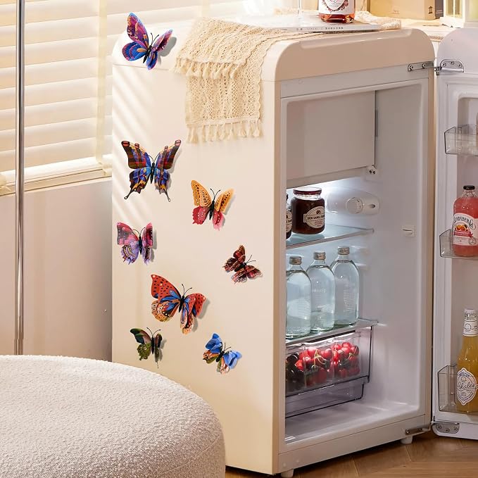 SAOROPEB 3D Butterfly Wall Decor, 24 Pcs Kaleidoscope Butterfly Decorations