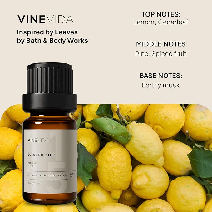 VINEVIDA [0.33oz] Leaves Fragrance Oil for Candle Making and Soap Making - Premium Candle Scents for Soy Candles